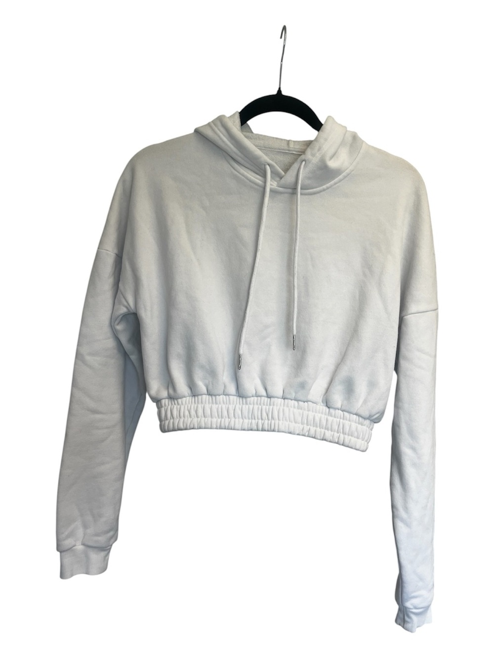 NVGTN Cropped Drawstring White Hoodie - White Sz S